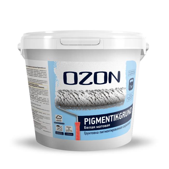 Грунтовка пигментированная под обои OZON Pigmentikgrund ВД-АК-052-7 белая  обычная